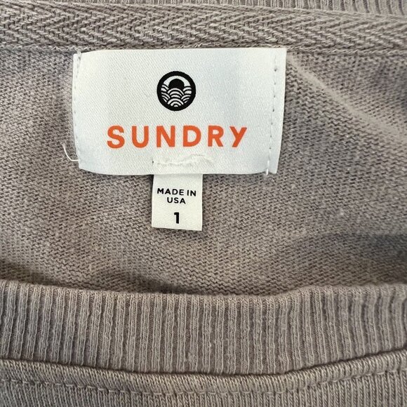 Sundry Sweatshirt 1 Small Womens Mauve Embroidered Stars Pullover Size Small - Picture 6 of 9